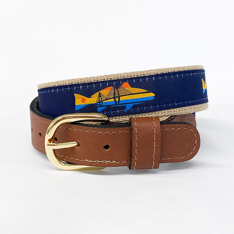 ZEP-PRO Redfish Ravenel Ribbon Belt Palmetto Moon