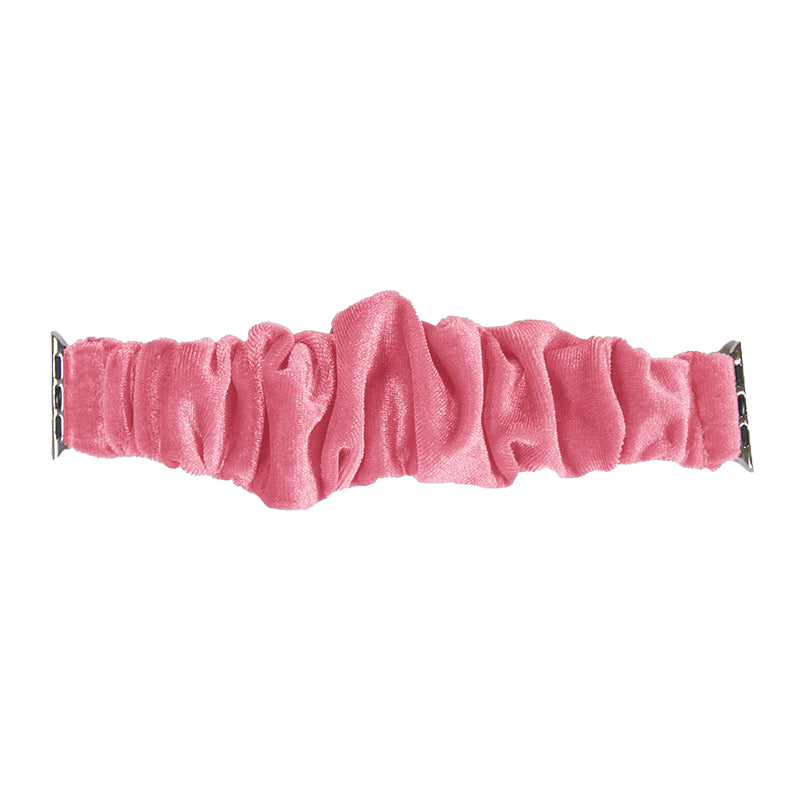 Solid Velvet Scrunchie Apple Watch Band in pink