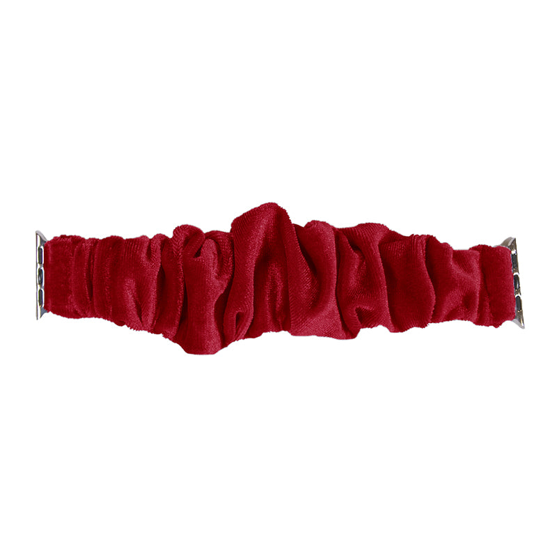 Solid Velvet Scrunchie Apple Watch Band in red