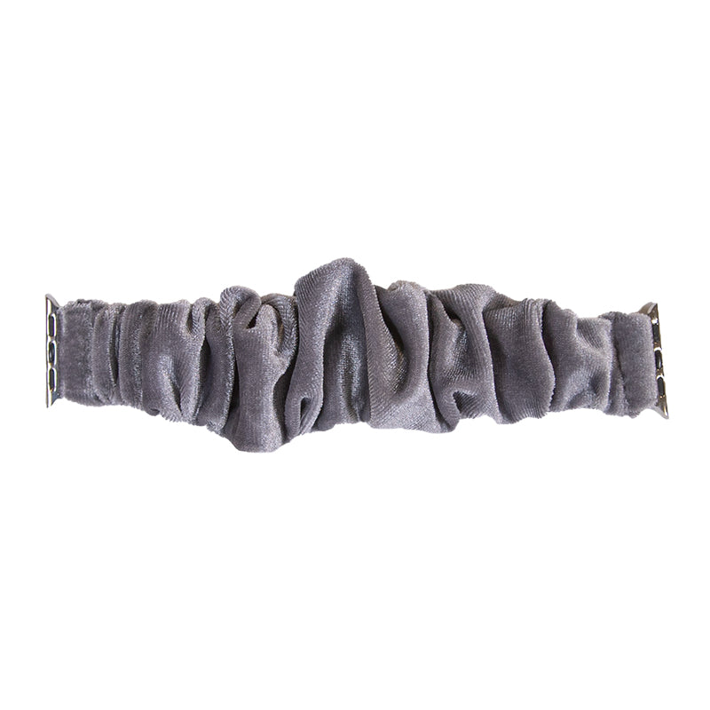 Solid Velvet Scrunchie Apple Watch Band in grey