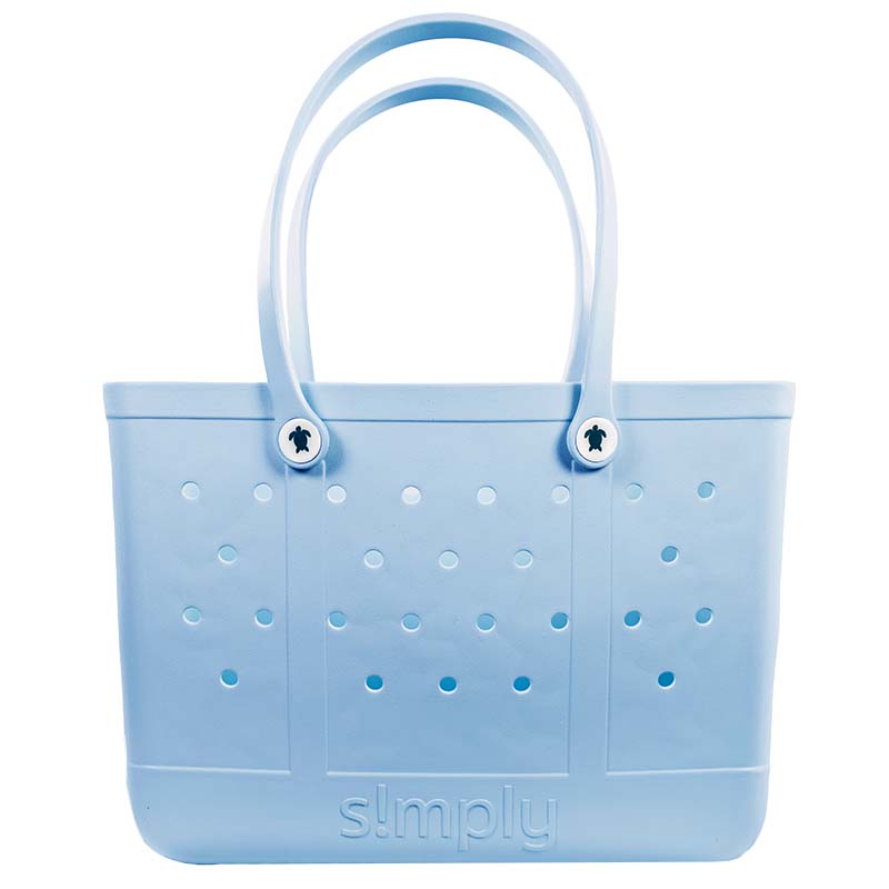 Large Solid Simply Tote Bag in Cool Blue