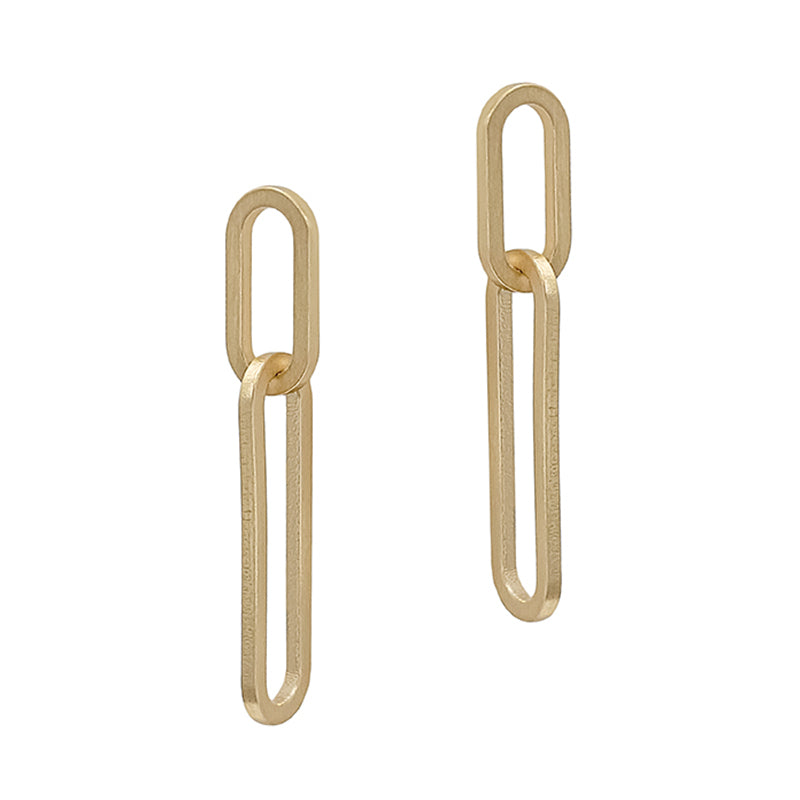 Matte Chain Link Earrings gold