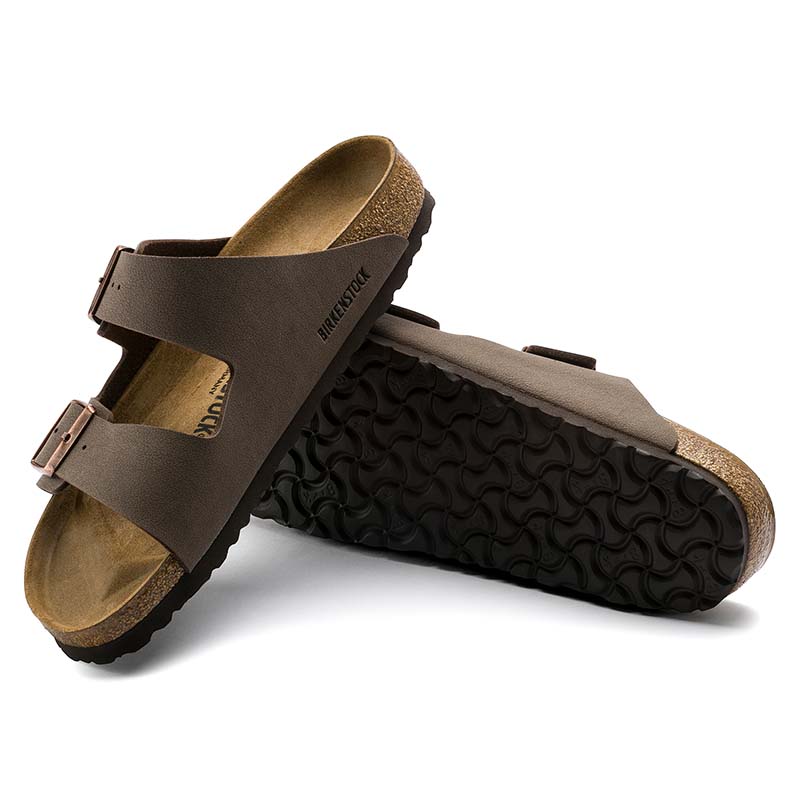 Arizona Suede Leather Sandals in Mocha