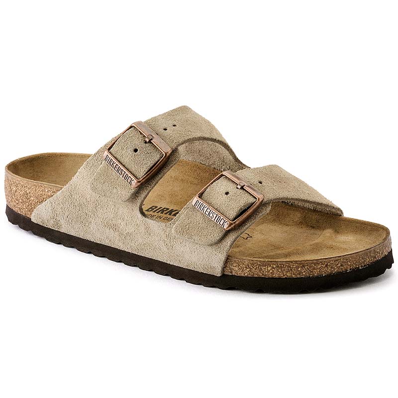 Birkenstock Arizona Suede Leather Sandals in Taupe | Palmetto Moon