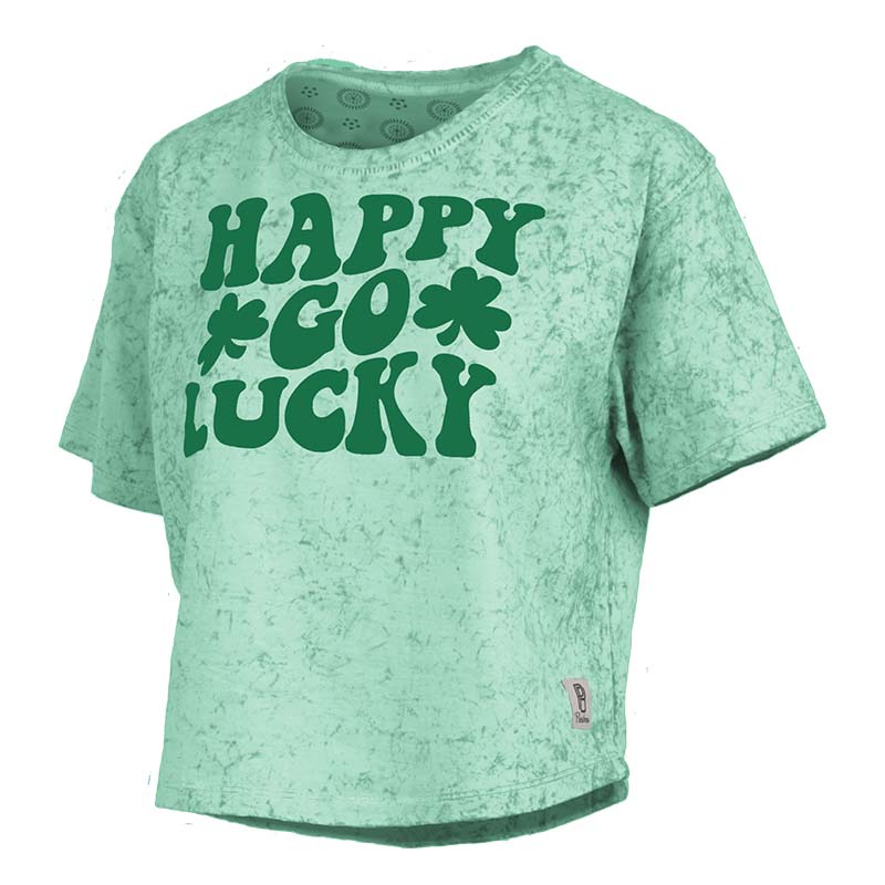 Happy Go Lucky Sunwash Cropped Short Sleeve T-Shirt
