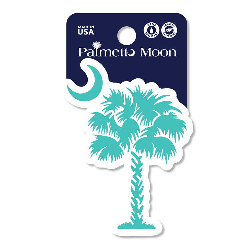 Palm and Moon Rugged Sticker in mint