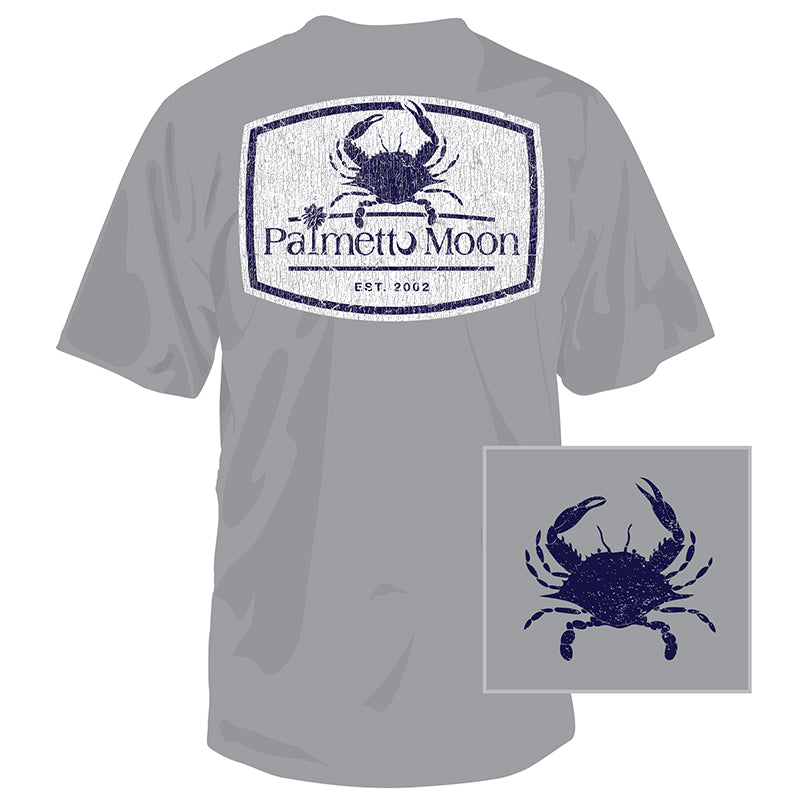Crab Label Short Sleeve T-Shirt in gravel