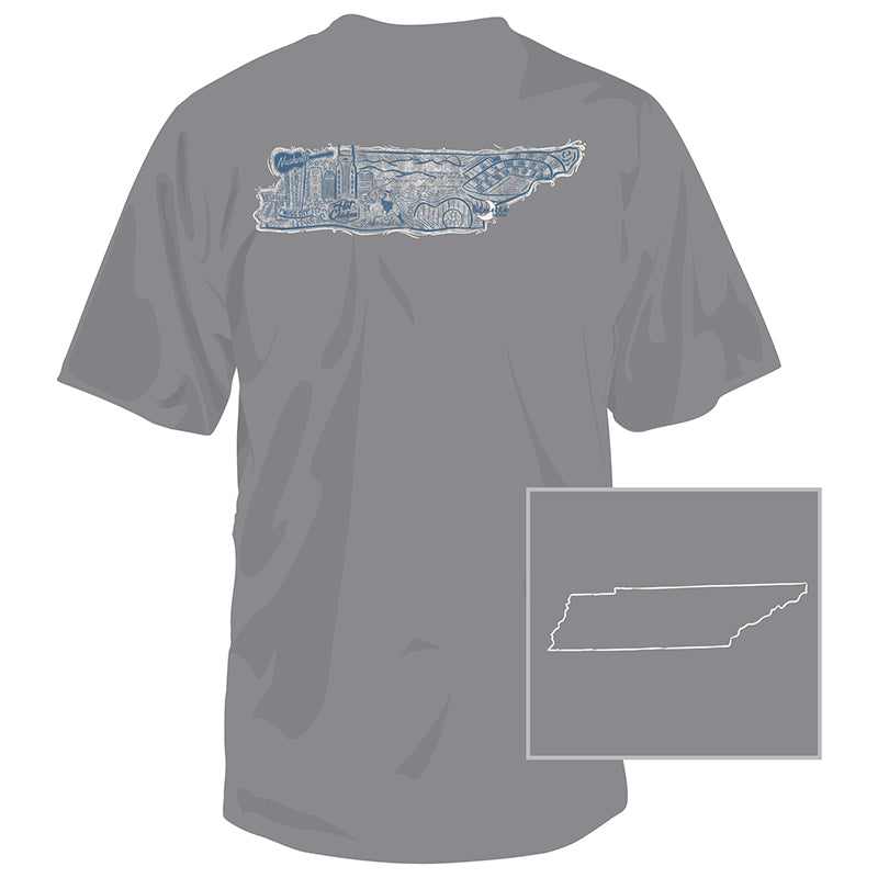 Tennessee State Collage Short Sleeve T-Shirt in grey