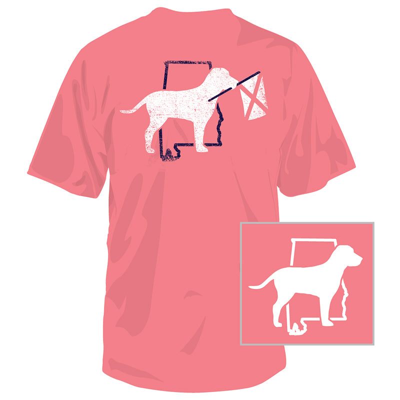 Alabama Dog Flag Short Sleeve T-Shirt in coral