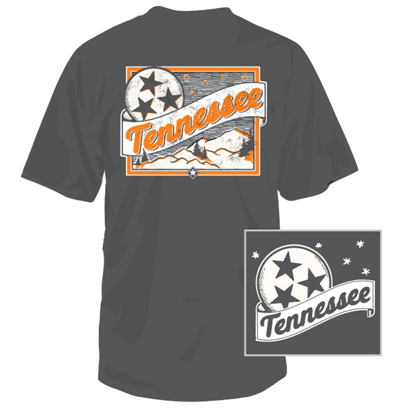 Tennessee Tri-Star Mountains Short Sleeve T-Shirt Palmetto Moon