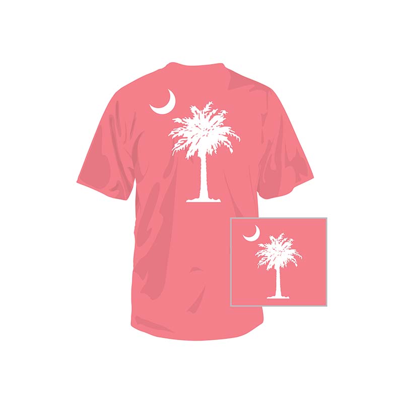 Youth Palm Front/Back Short Sleeve T-Shirt pink