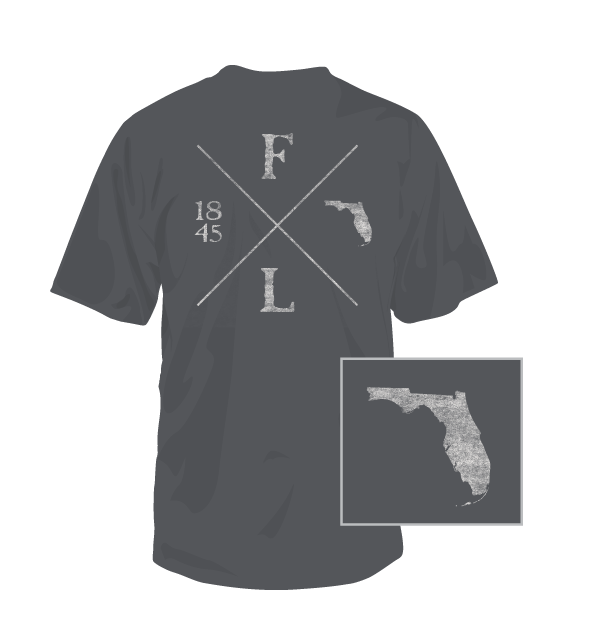 Florida Crossing Short Sleeve T-Shirt in heather charcoal