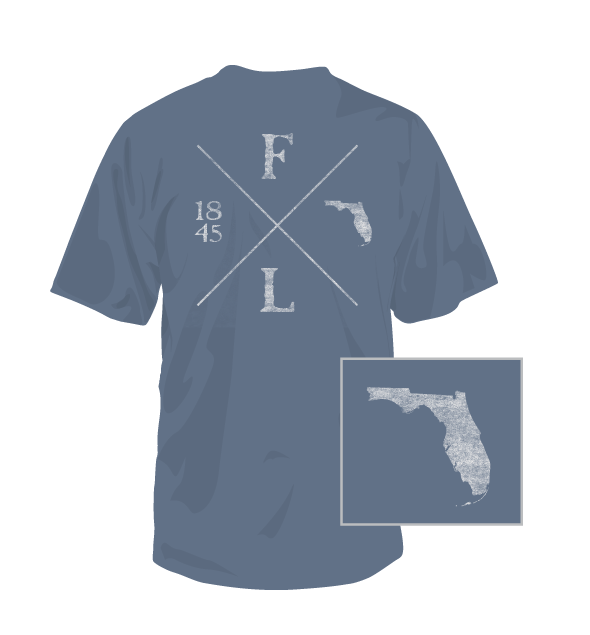 Florida Crossing Short Sleeve T-Shirt heather indigo