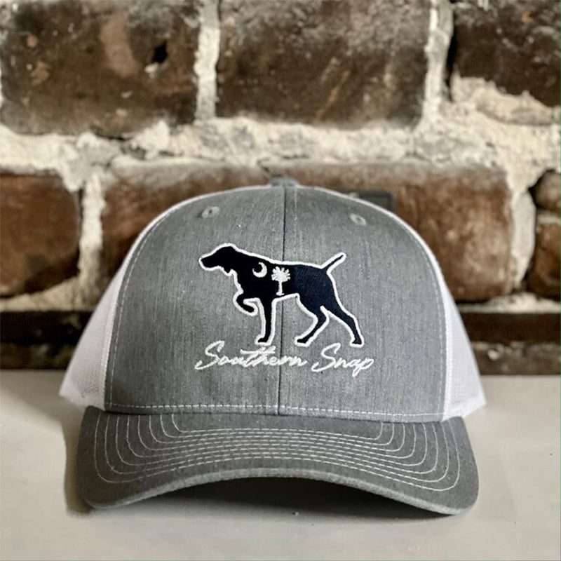 heather grey South Carolina Palm Pointer Trucker Hat