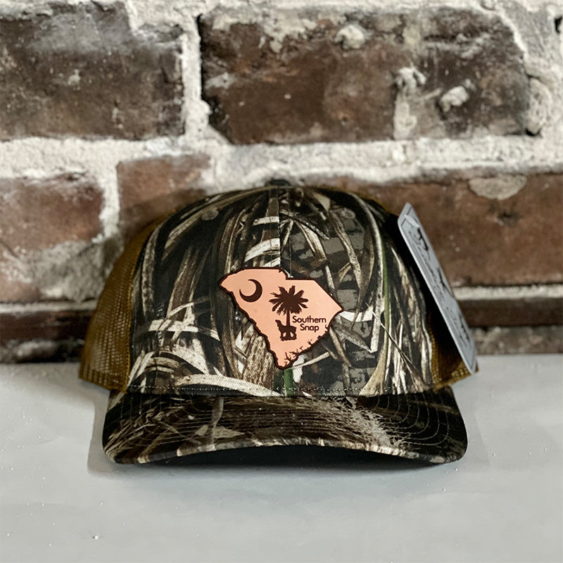 Southern Snap South Carolina Leather Patch Hat in Camo