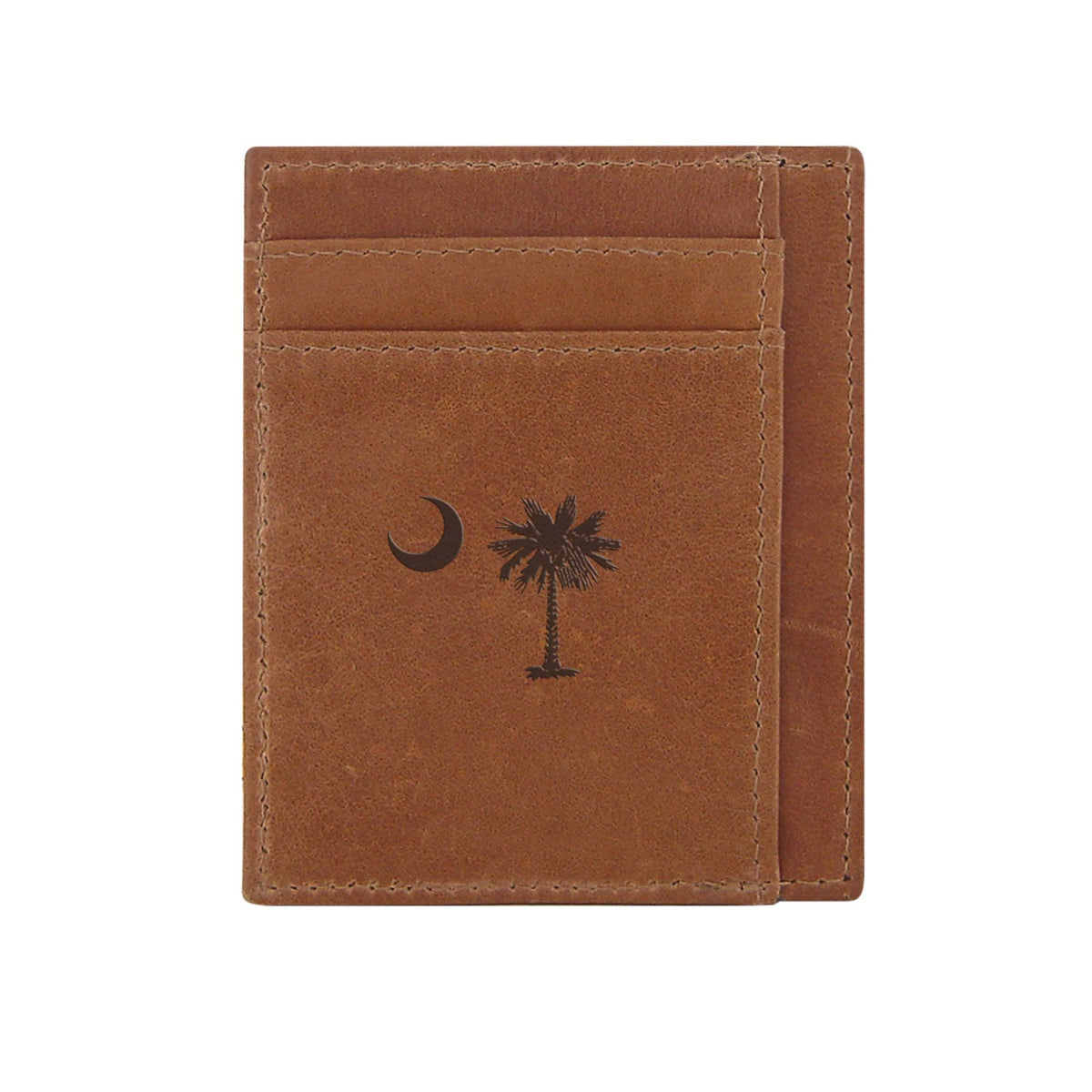 Palmetto Leather Embossed Credit Card Holder