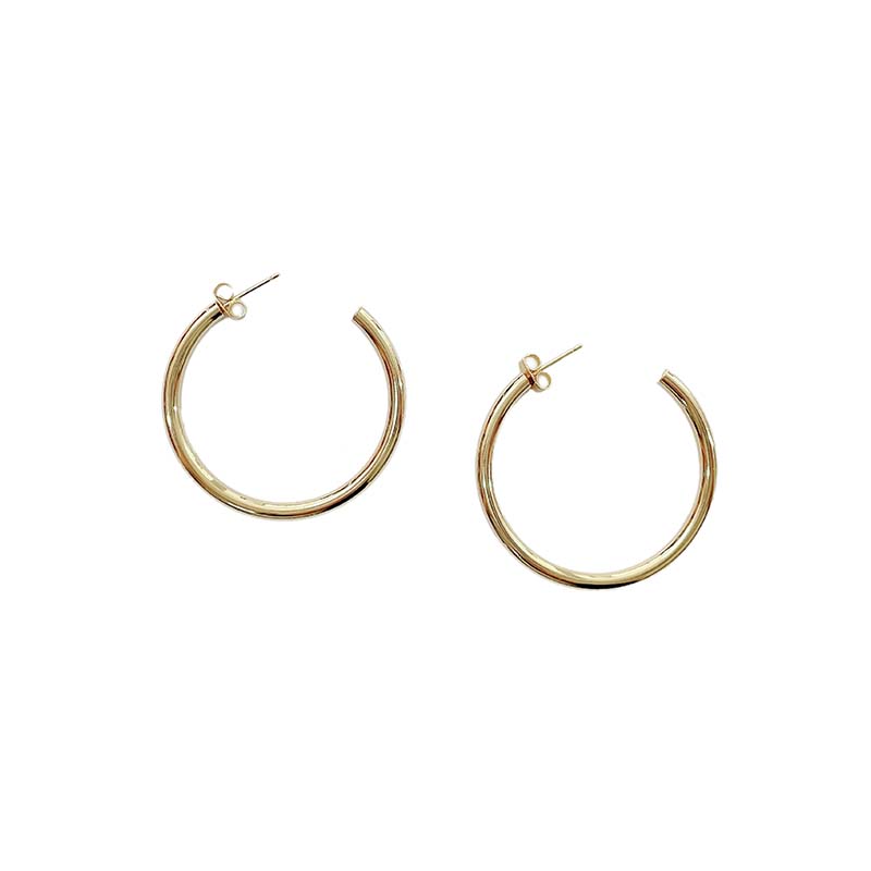 Medium 14K Gold Dipped Hoop Earrings