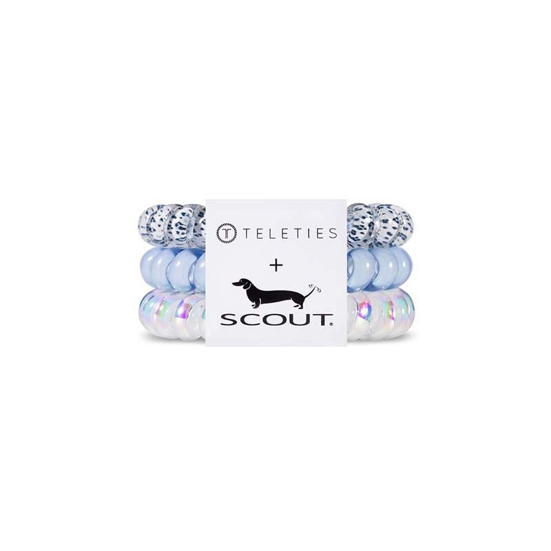 Blue Leopard Small Hair Tie 3 Pack