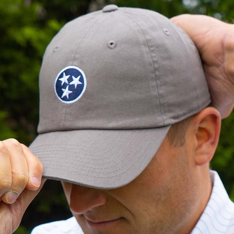 Tennessee Tri Star Dad Hat in Old South Grey