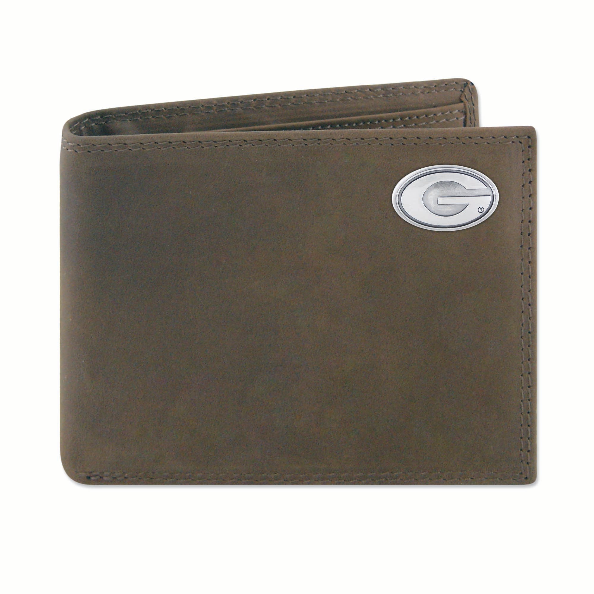Georgia Bulldogs Genuine Crazy Horse Leather Front Pocket Wallet - NCAA Licensed Team Gift