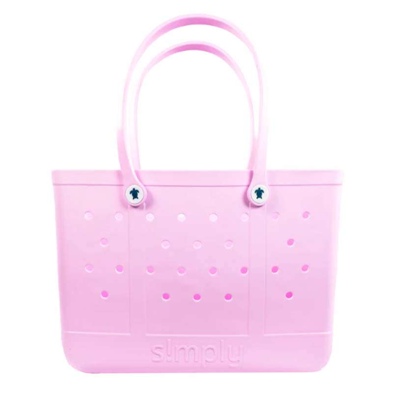 Simply Southern Solid Allium Pink Beach Waterproof Washable Large Tote Bag