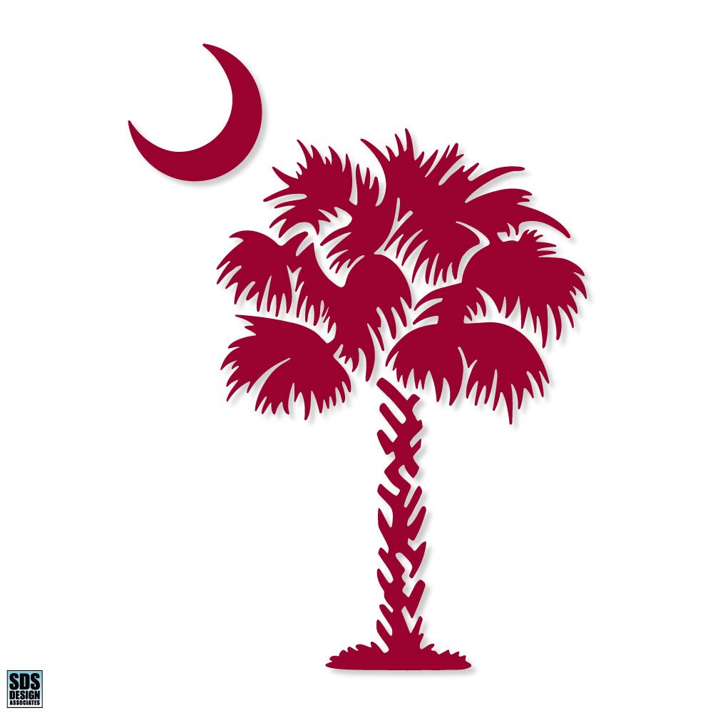 Palmetto Tree 3 inch Decal red