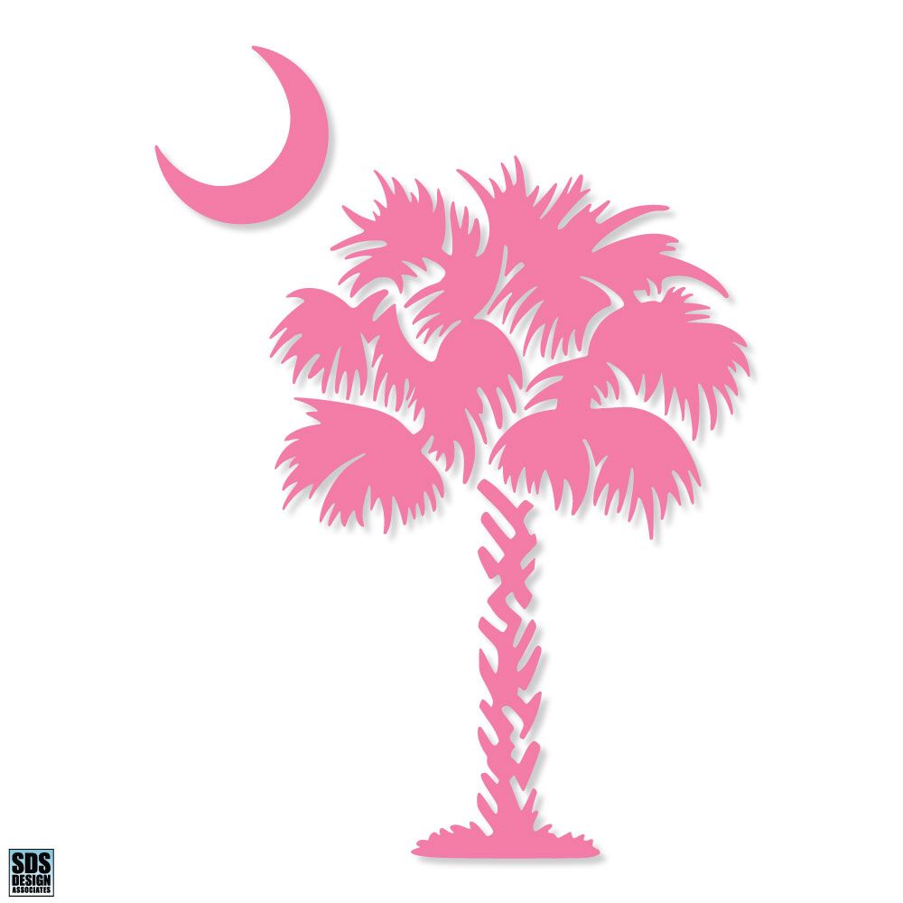 Palmetto Tree 6 inch Decal pink