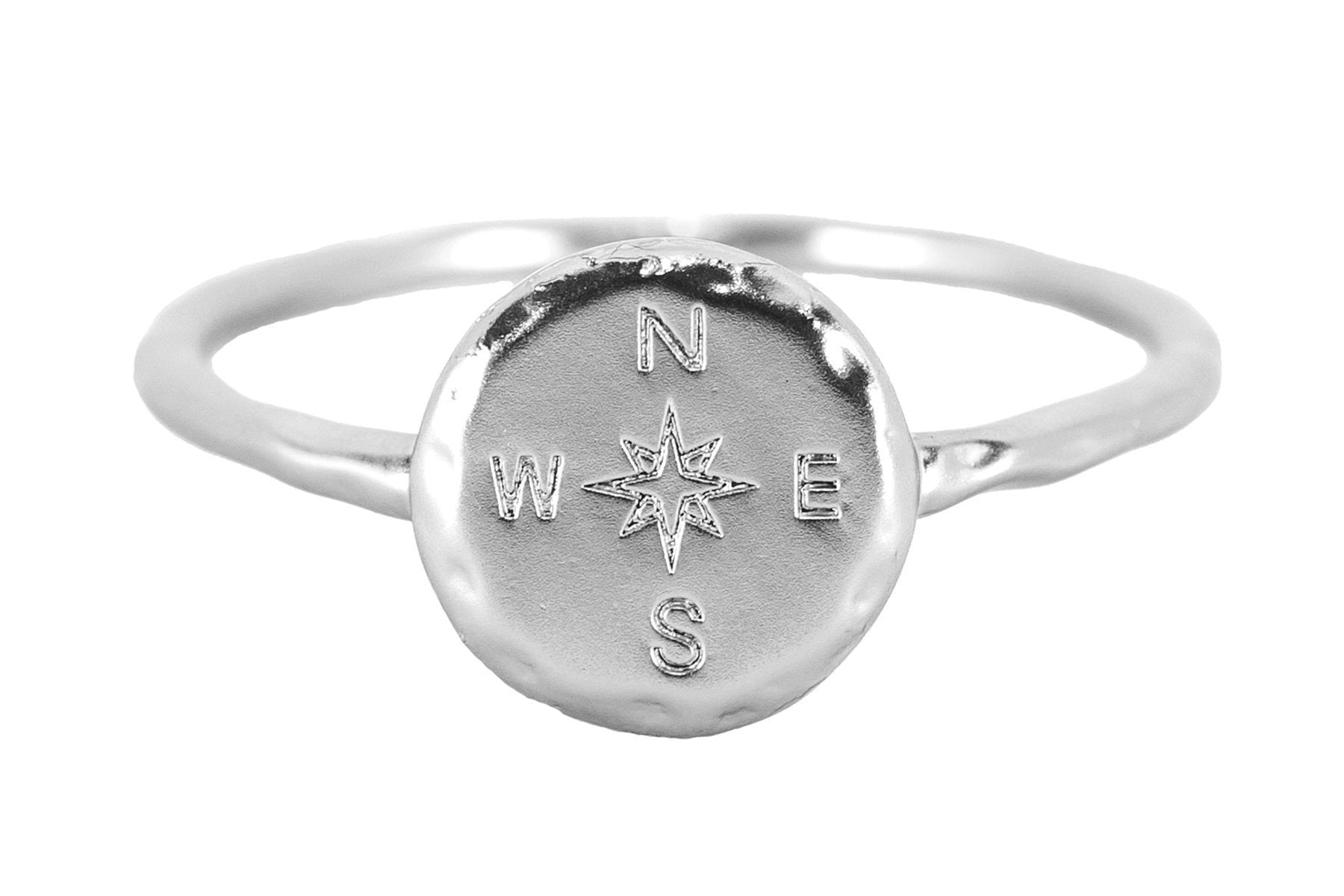 Compass Ring in Silver